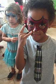JoAnna Esposito Face painting Spider man Princessface painter for Birthday Parties and Corporate events in Tampa Bay St Pete Clearwater FL