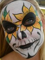 Best Face Painting of a sugar skull mask, Treasure Island, FL 